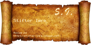 Stifter Imre névjegykártya